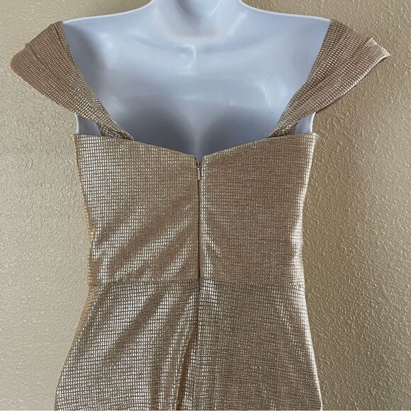 Hayley Paige Occasions Formal Off Shoulder Or Strapless Dress Style 52002 Gold 0 - Picture 8 of 16